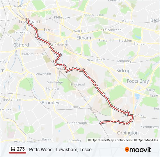 Bus 273 Route Map 273 Route: Schedules, Stops & Maps - Lewisham, Tesco (Updated)