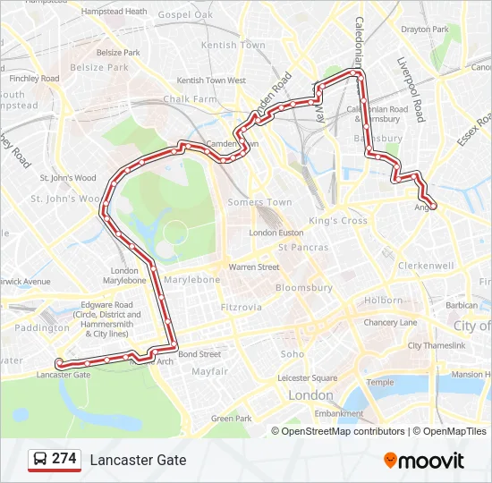 274 Bus Line Map