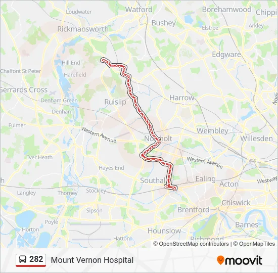 282 Route: Schedules, Stops & Maps - Mount Vernon Hospital (Updated)