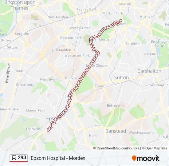 293 Route: Schedules, Stops & Maps - Epsom Hospital (Updated)