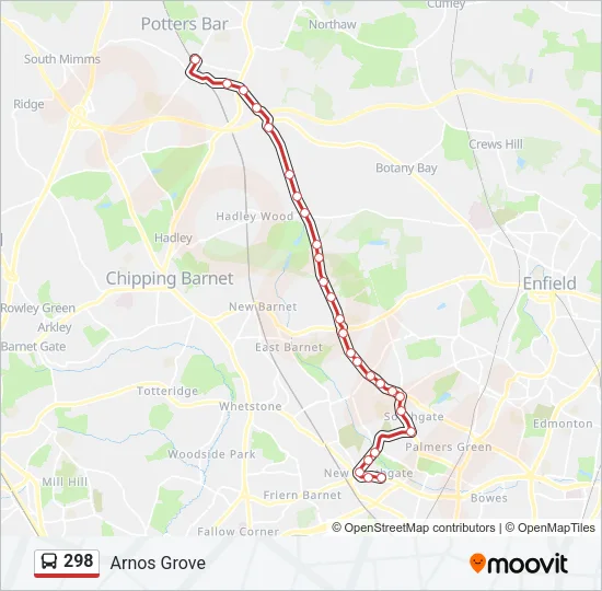 298 Bus Line Map