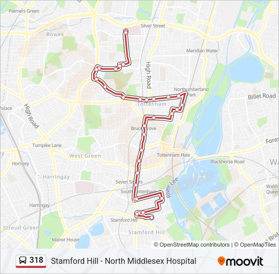 318 Bus Line Map
