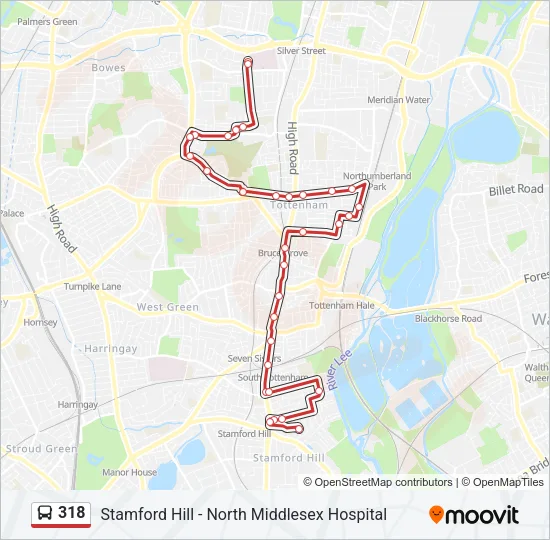 318 Bus Line Map