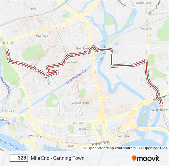 323 Route: Schedules, Stops & Maps - Mile End (Updated)