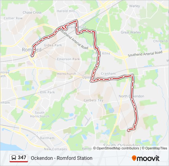 347 Bus Line Map