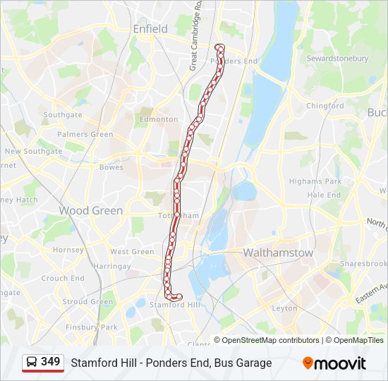 349 Bus Line Map