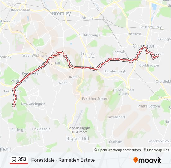 353 Bus Line Map
