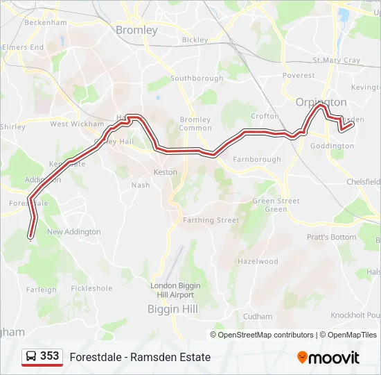 353 Bus Line Map