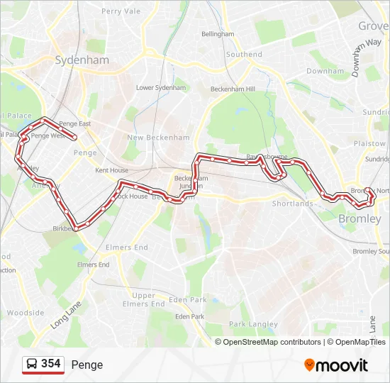 354 Route: Schedules, Stops & Maps - Penge (Updated)