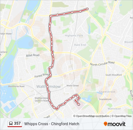 357 Bus Line Map