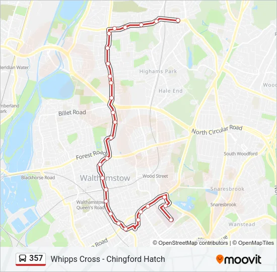 357 Bus Line Map