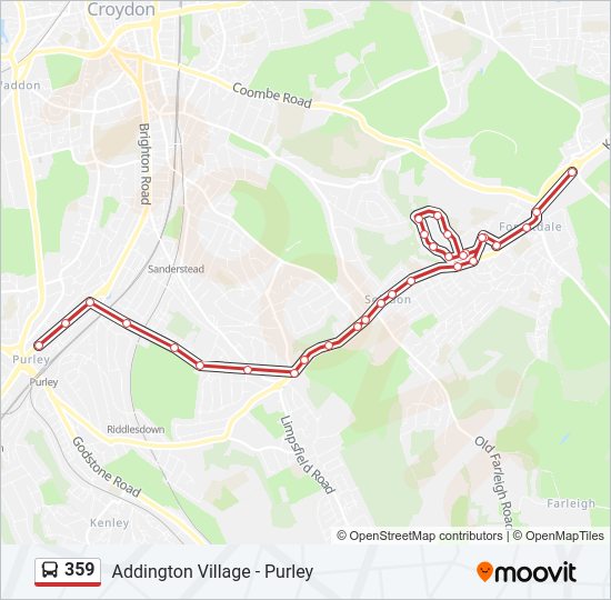 359 Bus Line Map