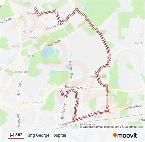 362 Bus Line Map