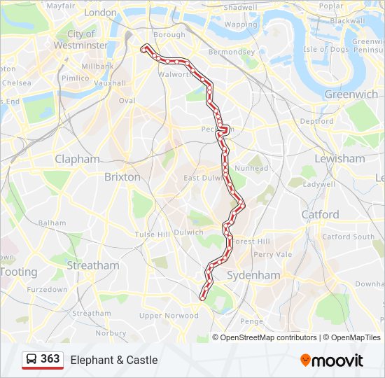 363 Bus Line Map
