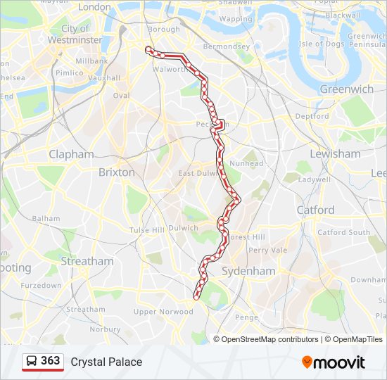 363 Bus Line Map