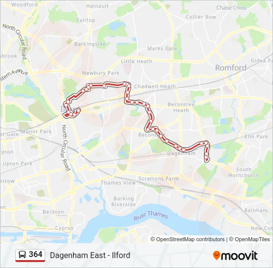 364 Bus Line Map
