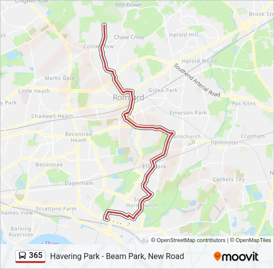 365 Bus Line Map