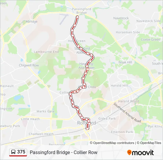 375 Bus Line Map