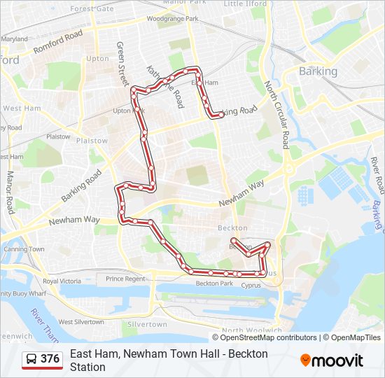 376 bus Line Map