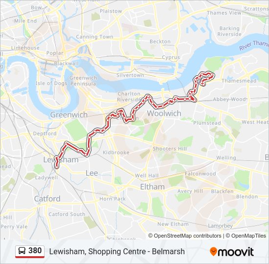 380 Bus Line Map