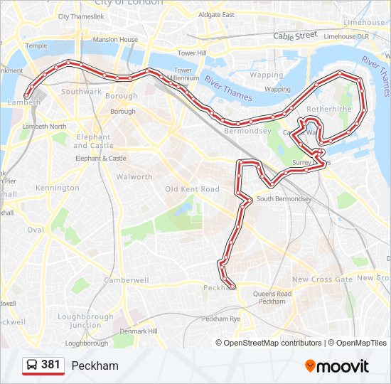 381 Bus Line Map