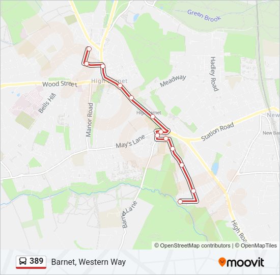 389 Bus Line Map