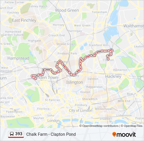 393 Route: Schedules, Stops & Maps - Clapton Pond (Updated)