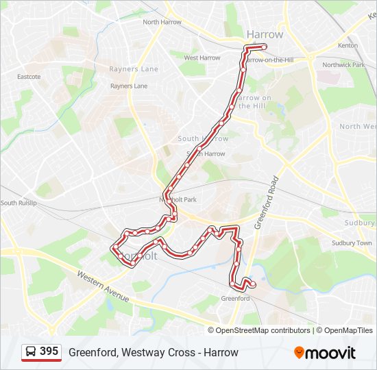 395 bus Line Map