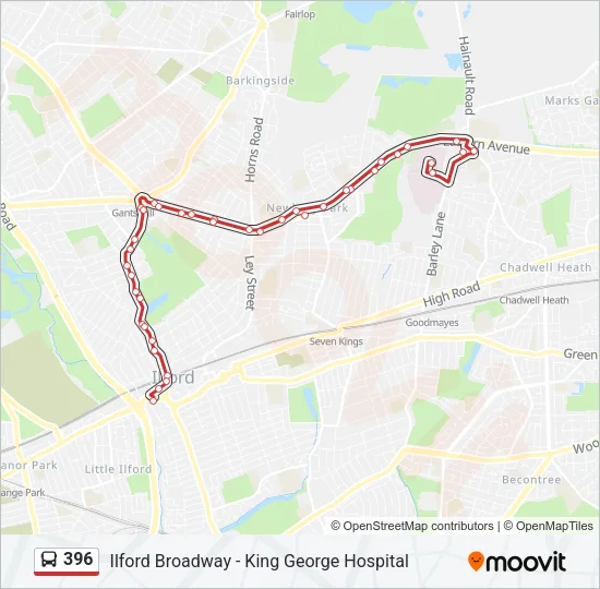 396 Bus Line Map