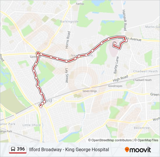 396 Bus Line Map