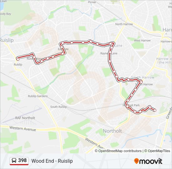398 Bus Line Map