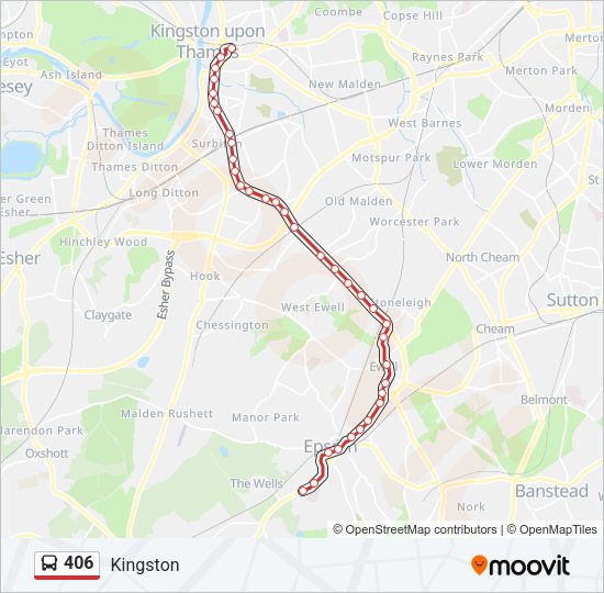 406 Bus Line Map