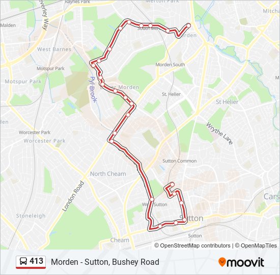 413 Route Schedules, Stops & Maps Sutton, Bushey Road (Updated)