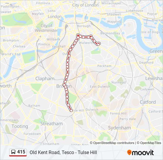 415 Route: Schedules, Stops & Maps - Old Kent Road, Tesco (Updated)