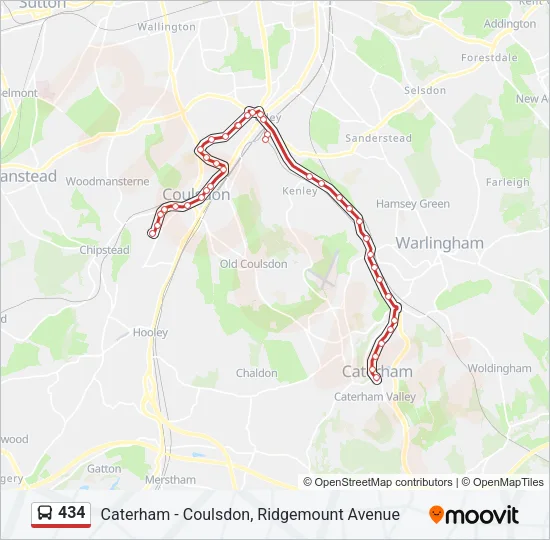 434 Bus Line Map