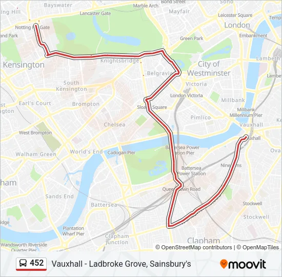 452 Bus Line Map