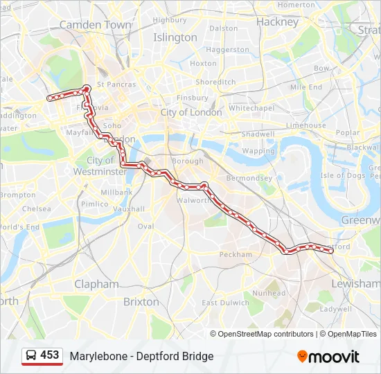 453 Bus Line Map