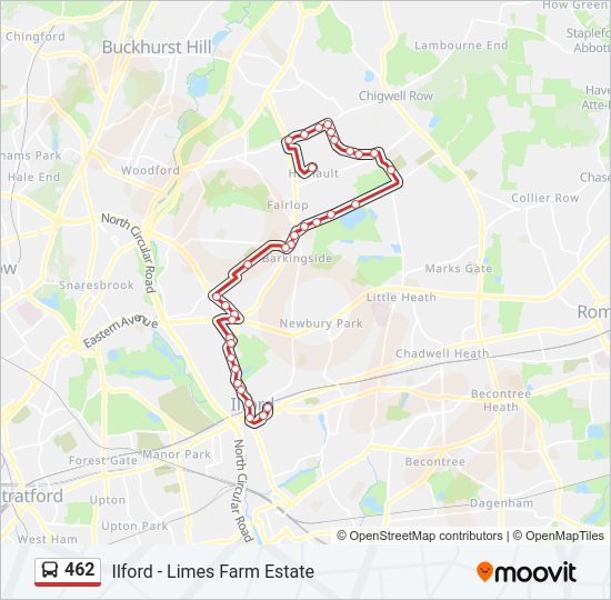 462 bus Line Map