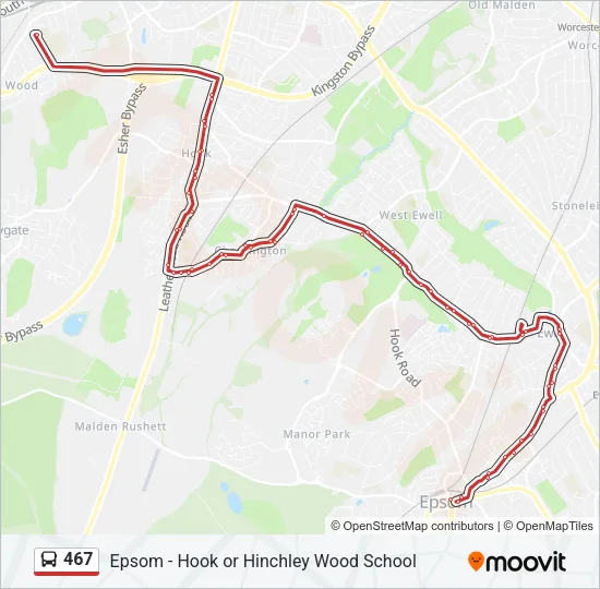 467 Bus Line Map