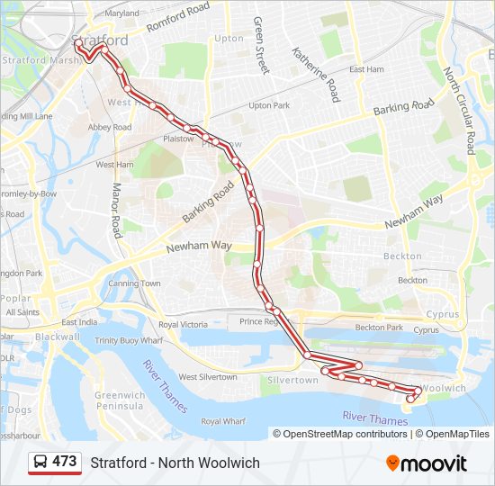 473 Bus Line Map