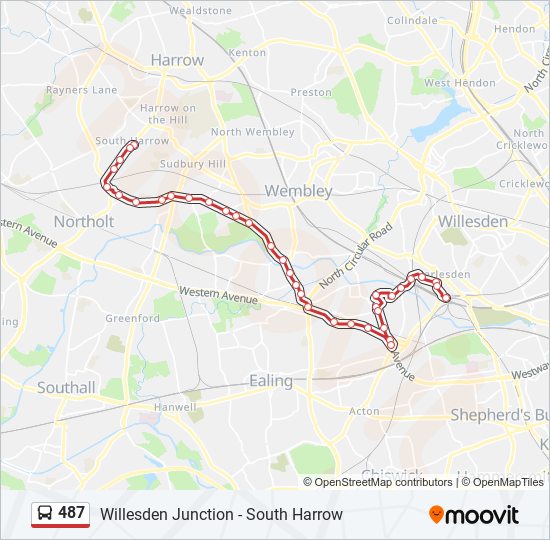 487 Route: Schedules, Stops & Maps - Willesden Junction (Updated)