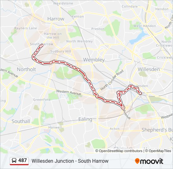 487 Bus Line Map