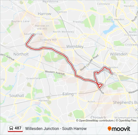 487 Bus Line Map