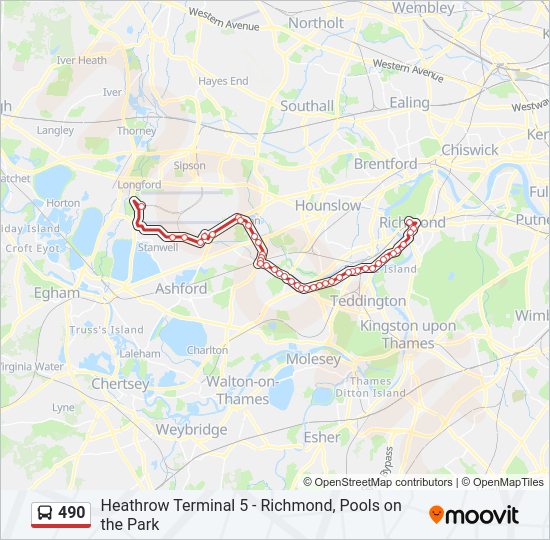 490 Bus Line Map