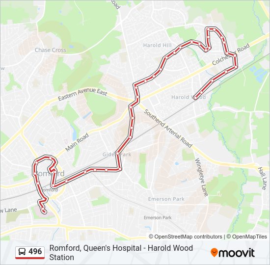 496 Bus Line Map