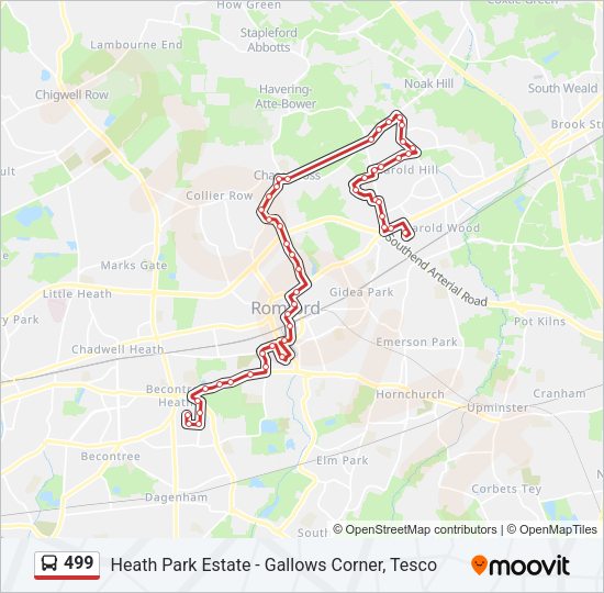 499 Bus Line Map