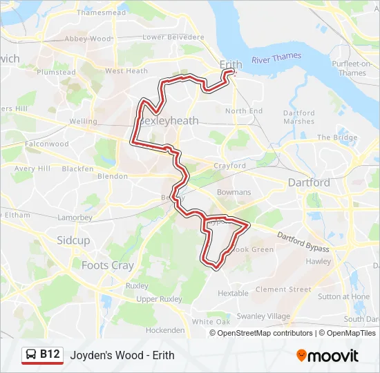 B12 Bus Line Map