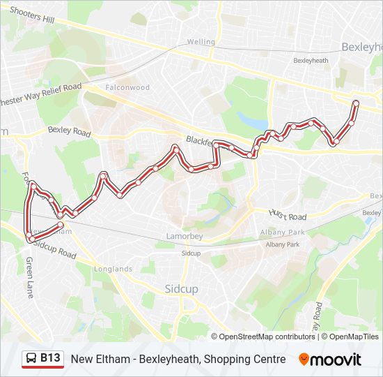 B13 Bus Line Map