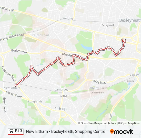 B13 Bus Line Map
