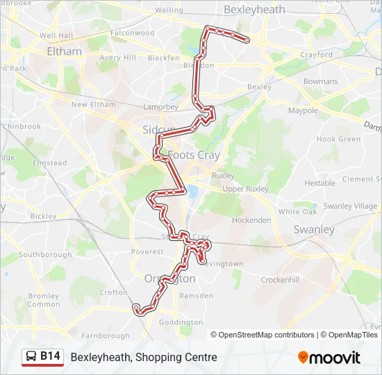 B14 Bus Line Map